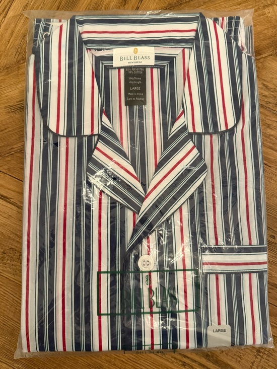 bill blass Other - NIP Bill Blass Men’s Pajama Set Large Navy Red White Striped Vintage Sleepwear